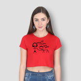 Boys Make Great Pets Red Graphic Crop Top for Women
